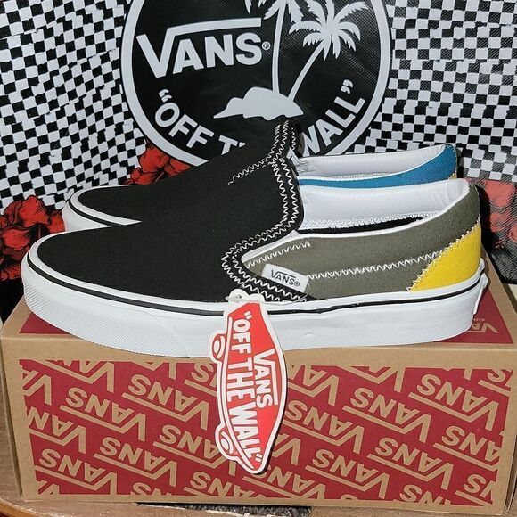 New Vans Classic Slip On Zig Zag Multi / True White Size Women's 5 - Picture 4 of 9